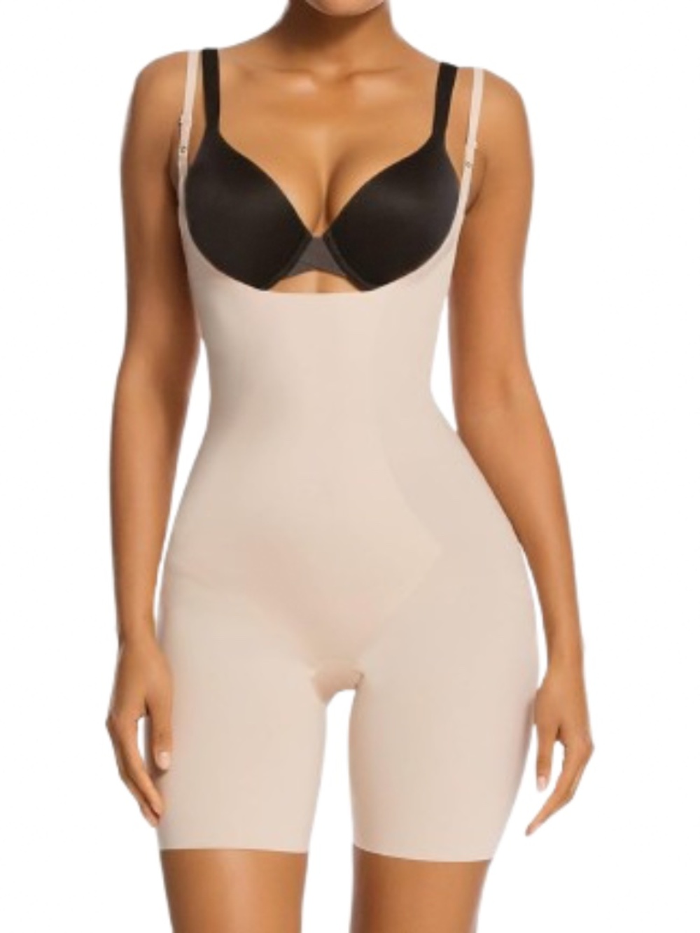 NWT SHAPERX Women’s Open Bust Fajas Seamless Bodysuit Shorts Shapewear Size M